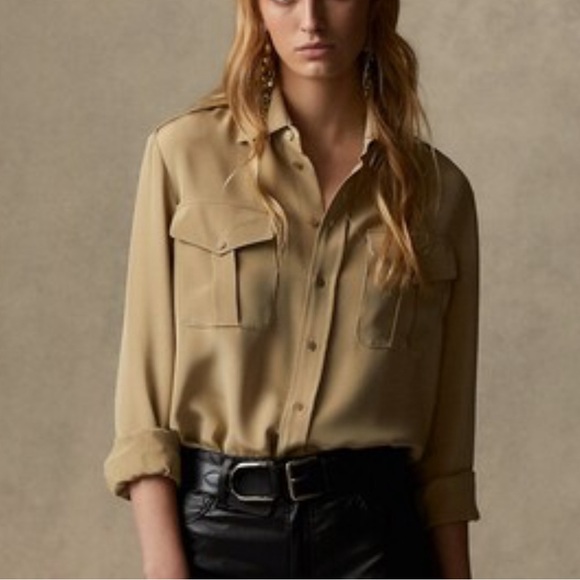 Lauren Ralph Lauren women’s 100% silk button down top - Picture 1 of 9